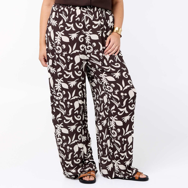 Pantalon large en maille crêpée