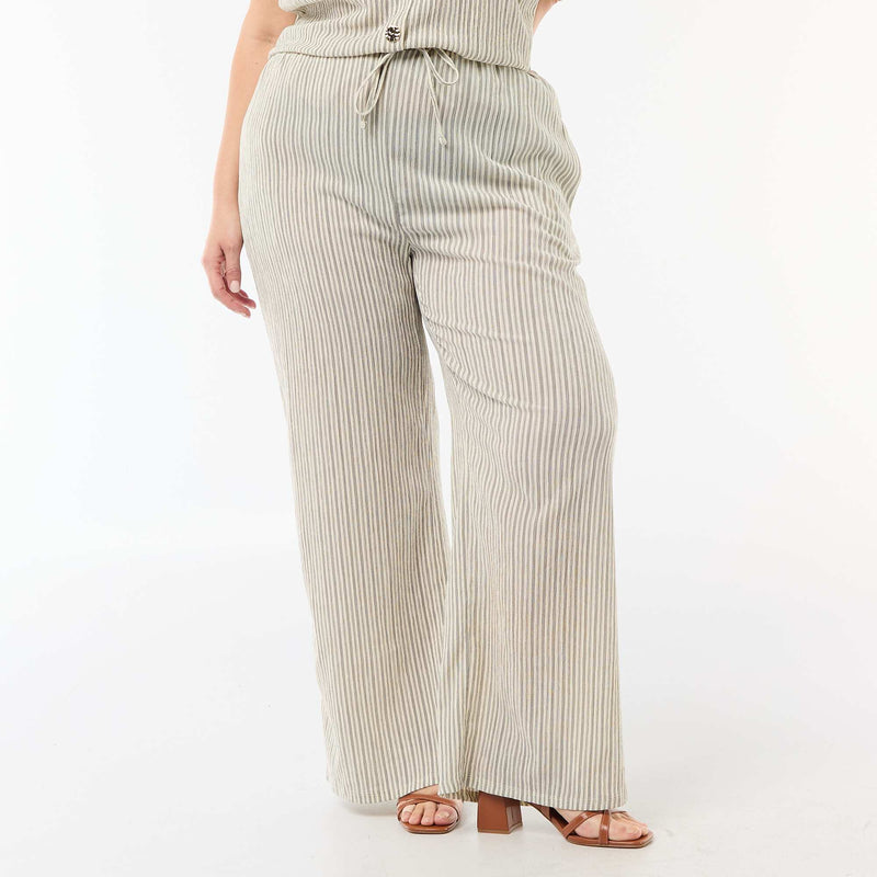 Pantalon large en maille crêpée