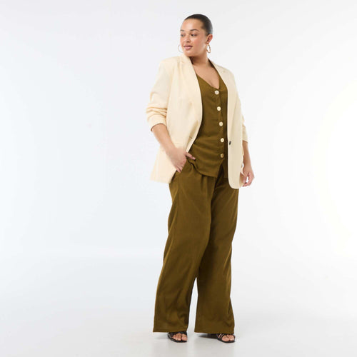 Pantalon large en maille crêpée