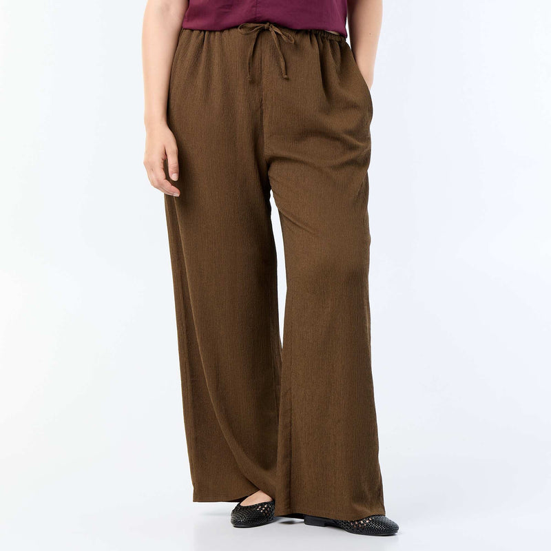 Pantalon large en maille crêpée