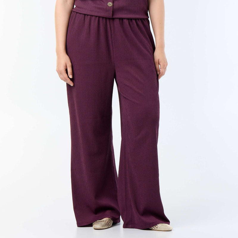 Pantalon large en maille crêpée