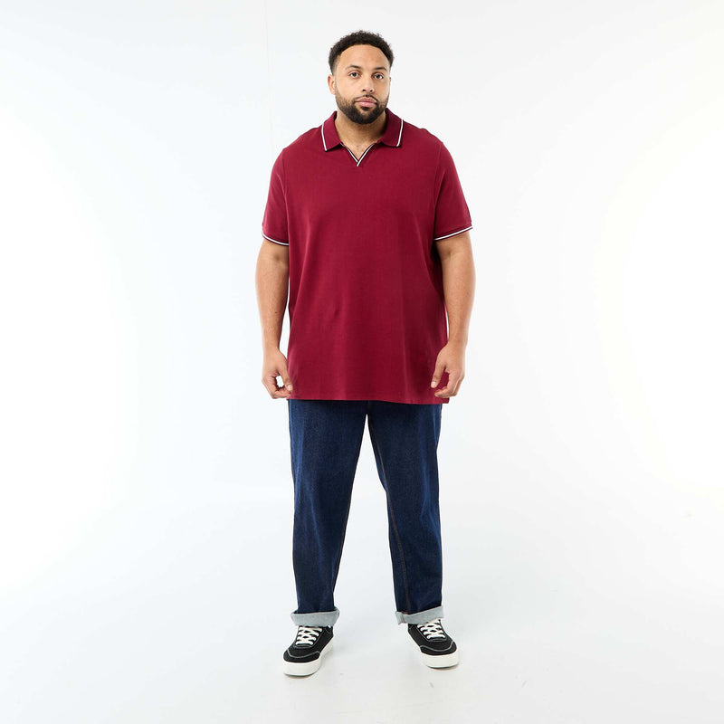 Polo en piqué de coton avec col polo sans boutons