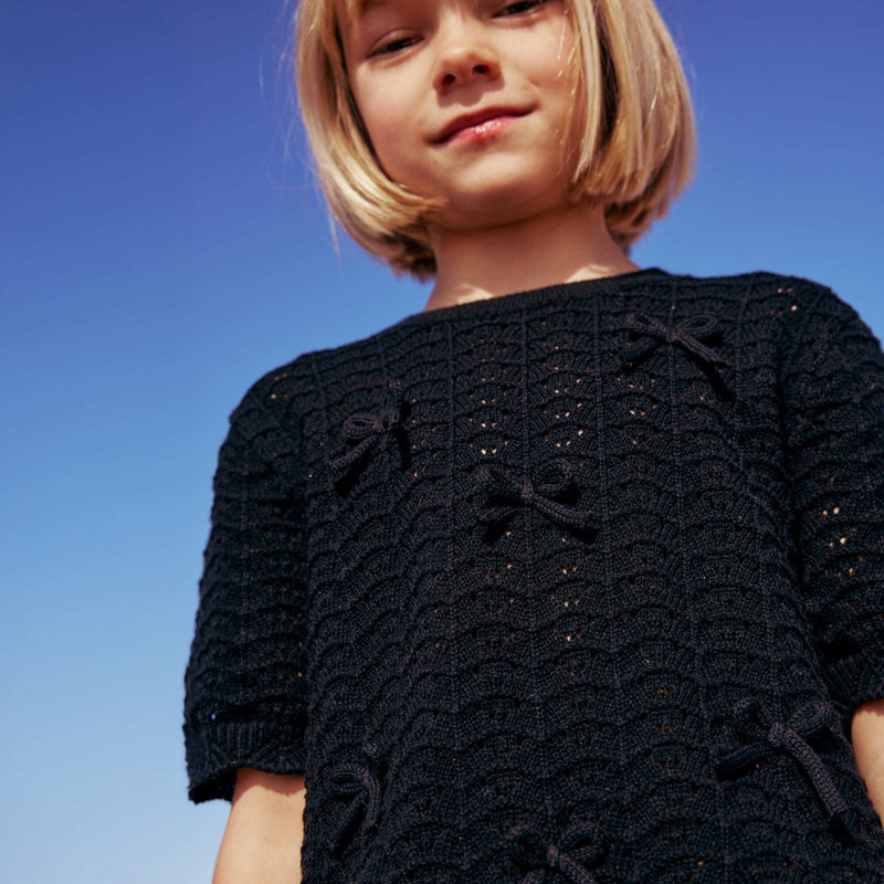 Pull en crochet à manches courtes