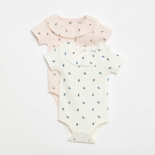 Lot de 2 bodies à col volanté