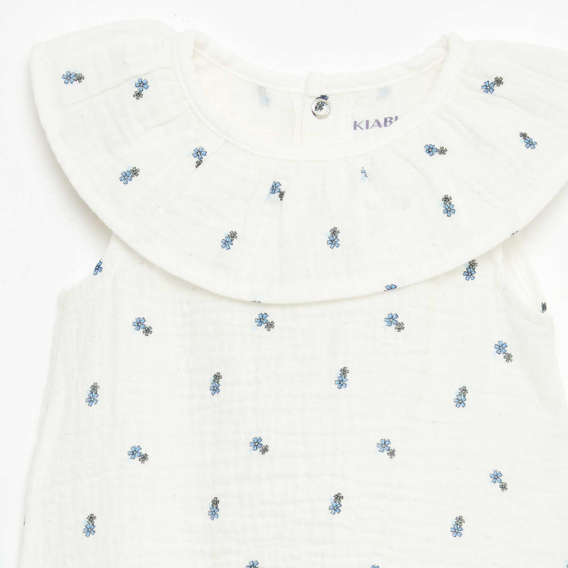Barboteuse sans manches en double gaze de coton