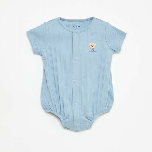 Barboteuse unie sans manches col rond