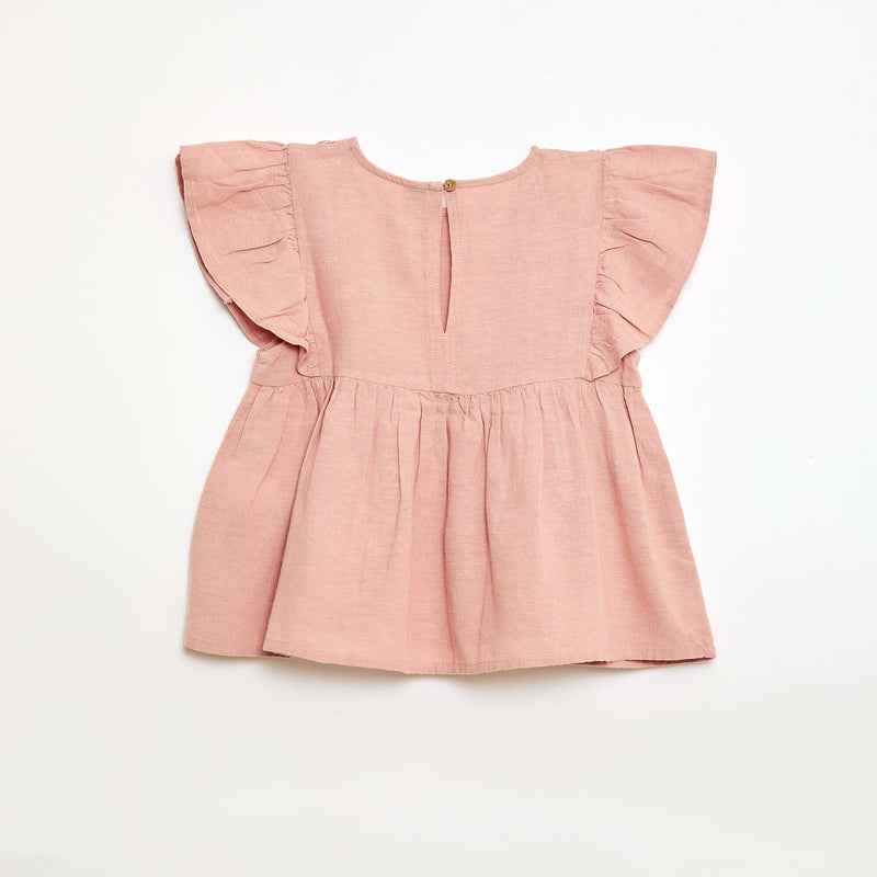 Blouse ample en lin mélangé