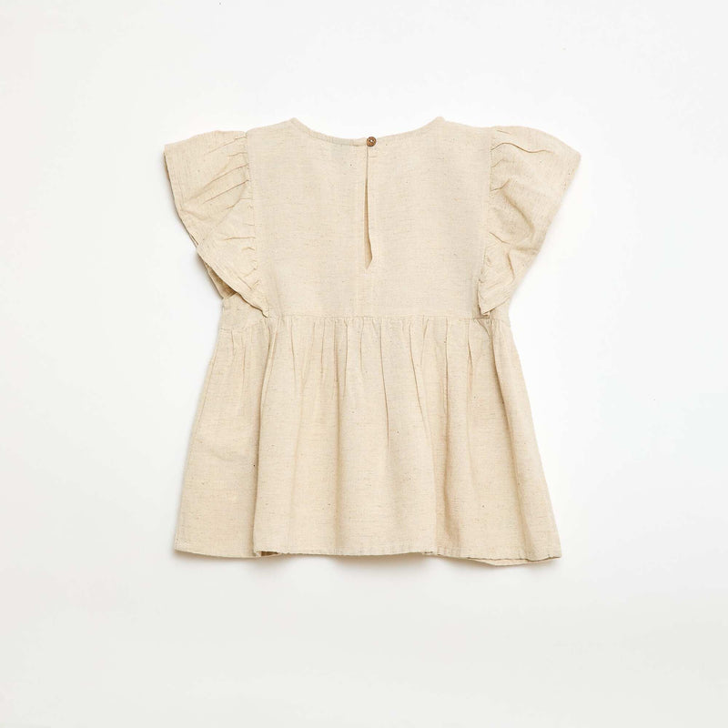 Blouse ample en lin mélangé