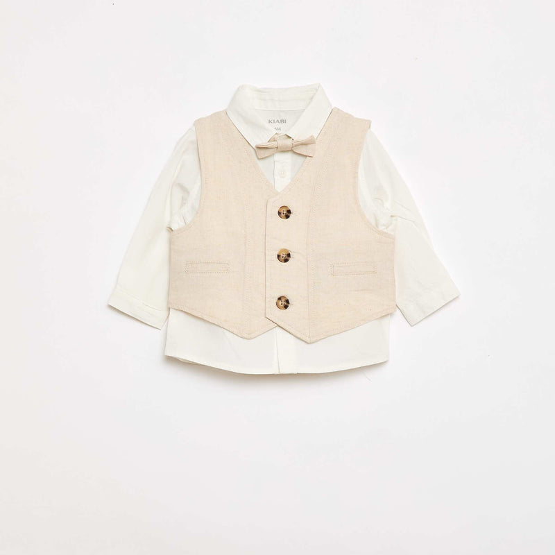 Ensemble de cérémonie 4 pièces en coton et lin