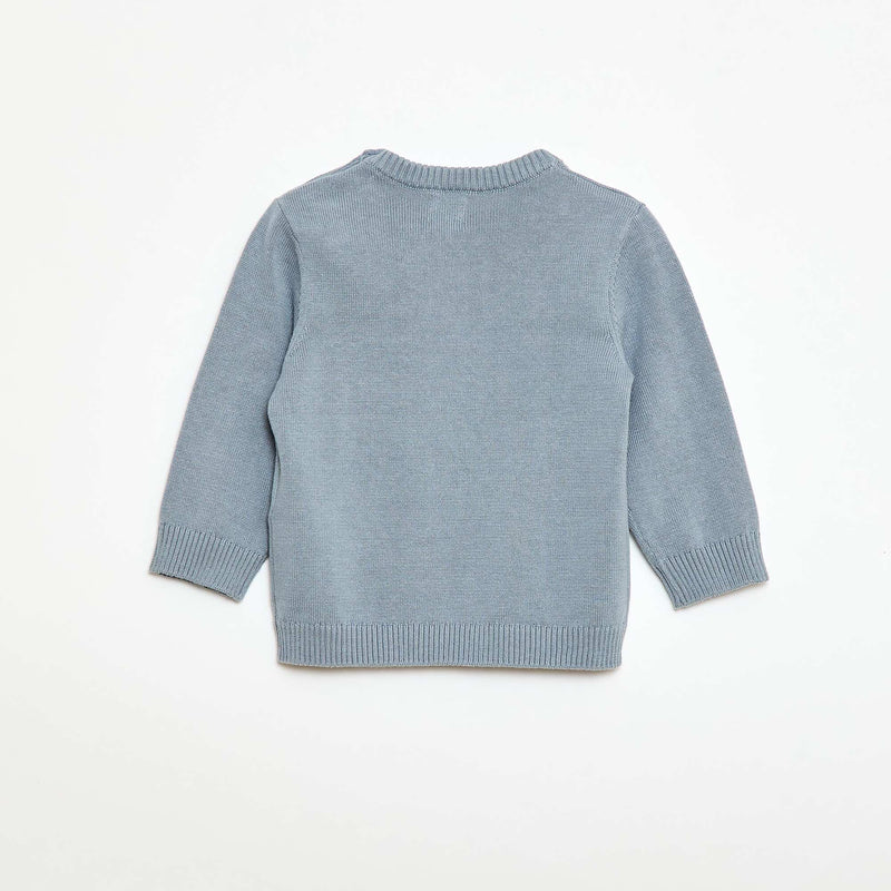 Pull fine jauge encolure boutonnée