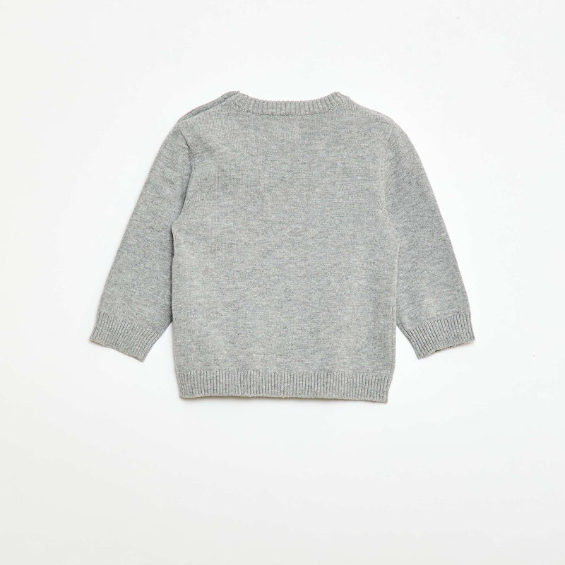 Pull fine jauge encolure boutonnée