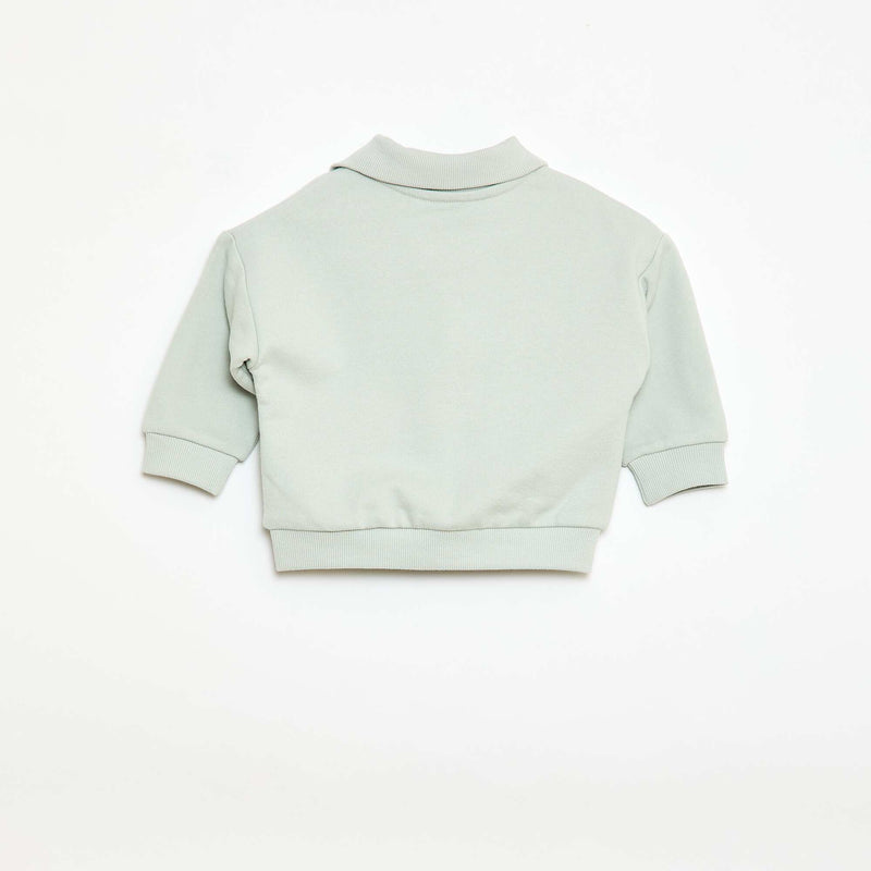 Sweat-shirt à manches longues col polo