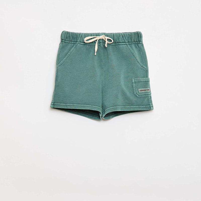 Short droit en french terry en coton uni