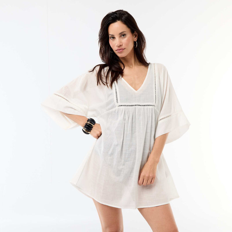 Robe de plage mi-longue unie