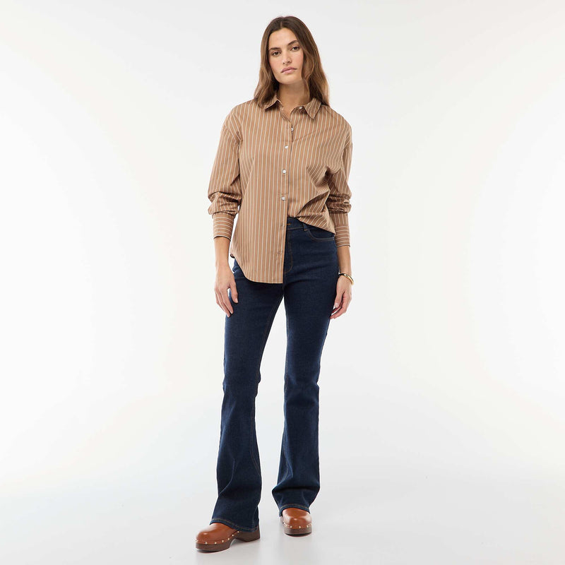 Chemise en popeline à manches longues