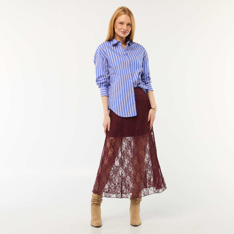 Chemise en popeline à manches longues