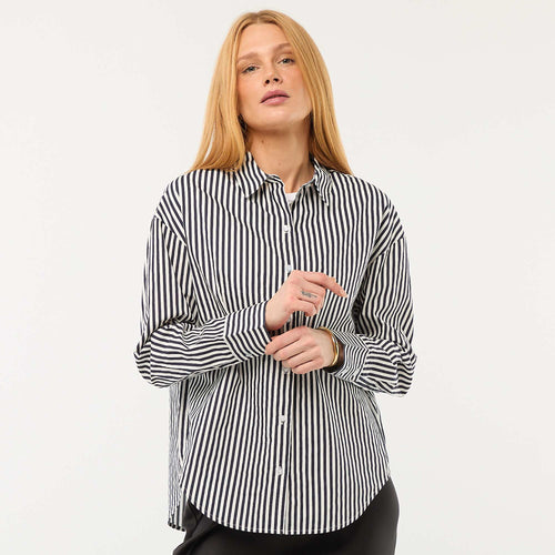 Chemise en popeline à manches longues