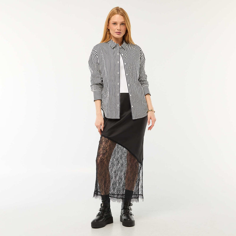 Chemise en popeline à manches longues