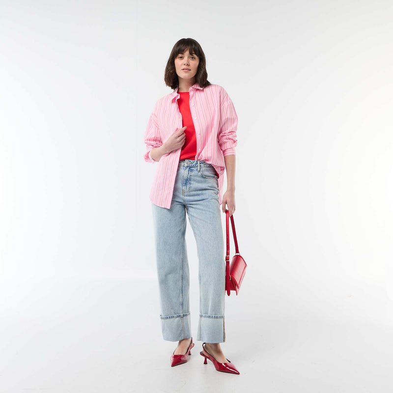 Chemise en popeline à manches longues