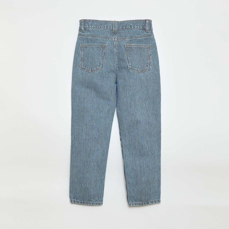 Pantalon droit en denim avec motif