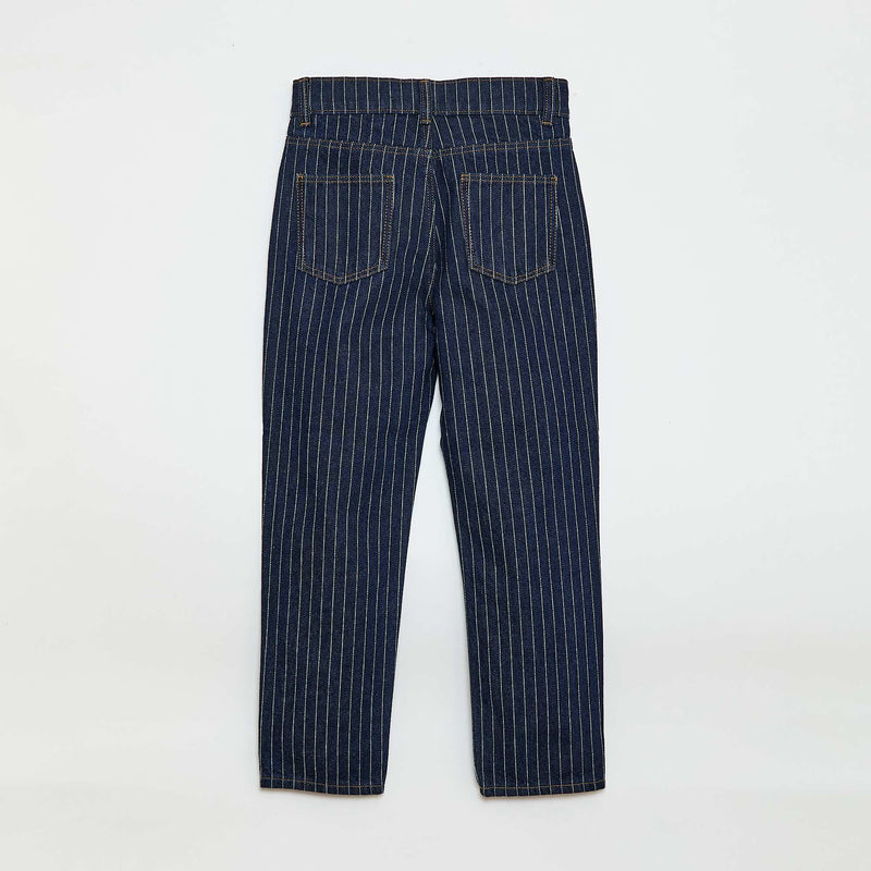 Pantalon droit en denim avec motif