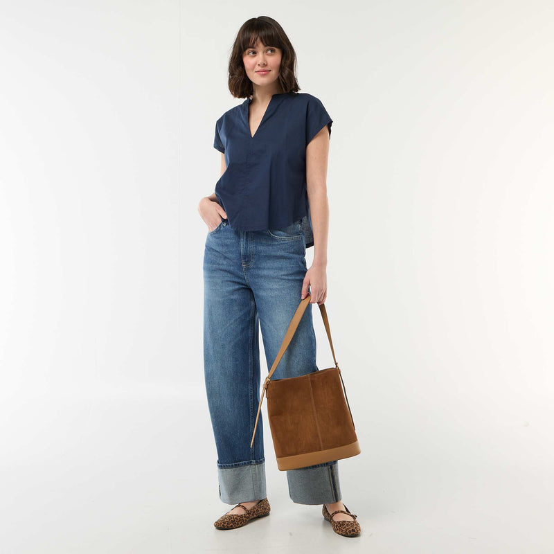 Blouse à manches courtes et col V