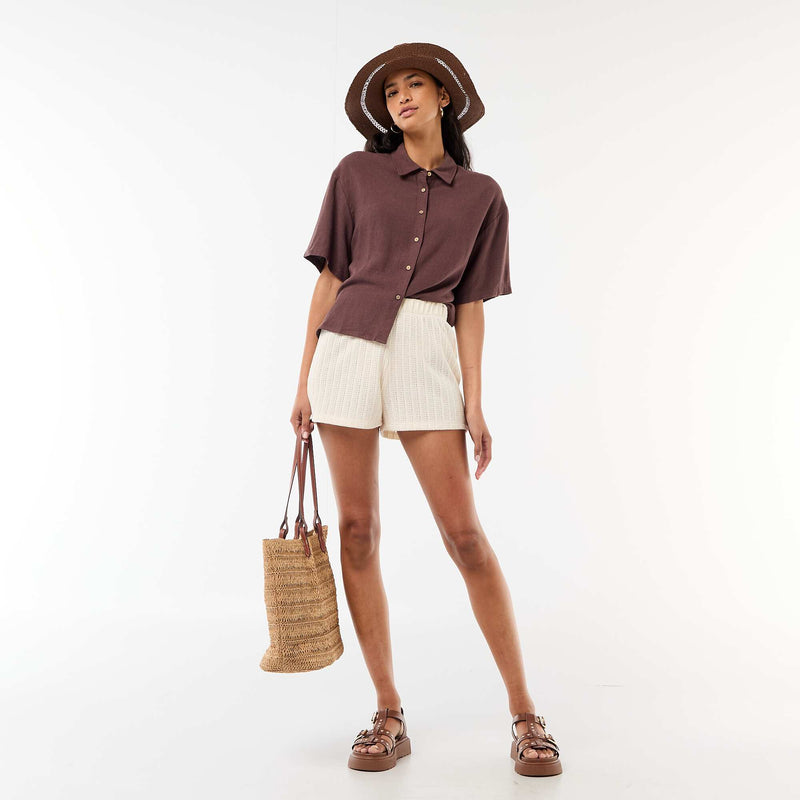 Chemise unie à manches courtes