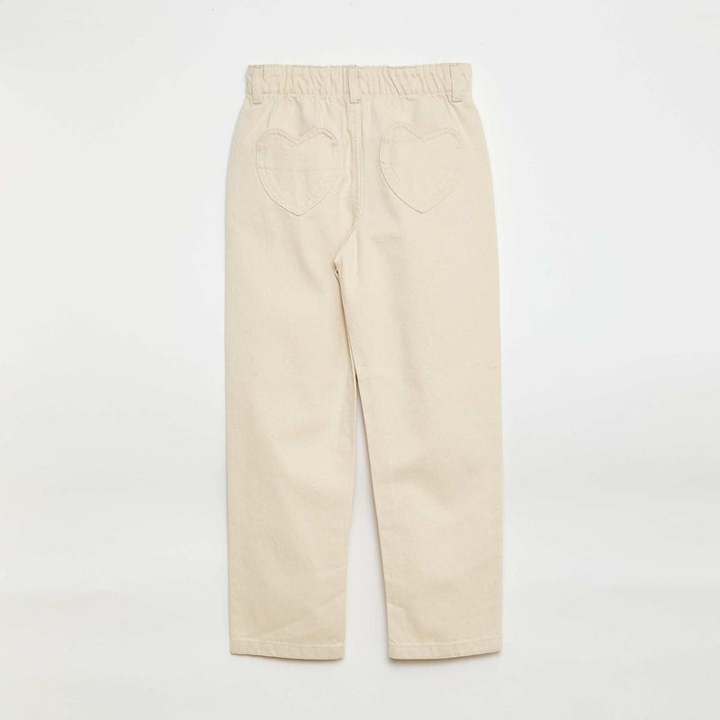 Jean mom avec poches en forme de cœur