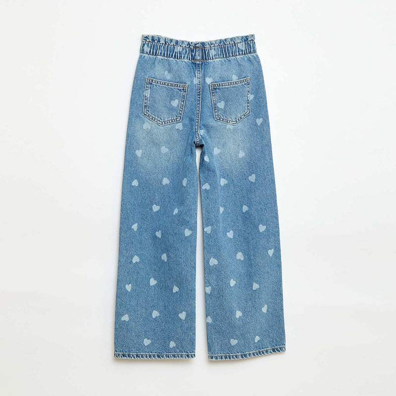 Jean wide leg imprimé fantaisie