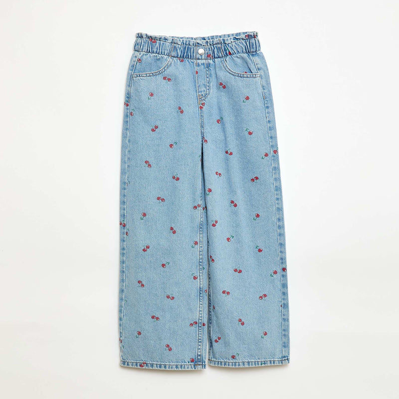 Jean wide leg imprimé fantaisie