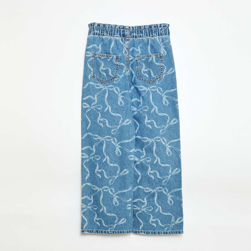 Jean wide leg imprimé fantaisie
