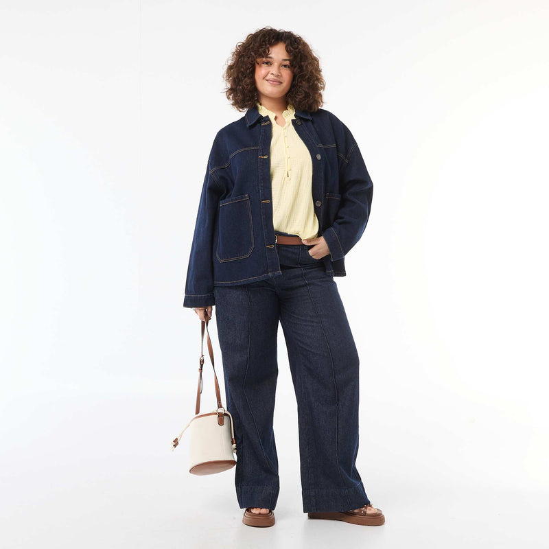 Blouse en gaze de coton avec col froncé