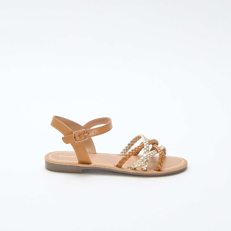 Sandales à multiples brides tressées