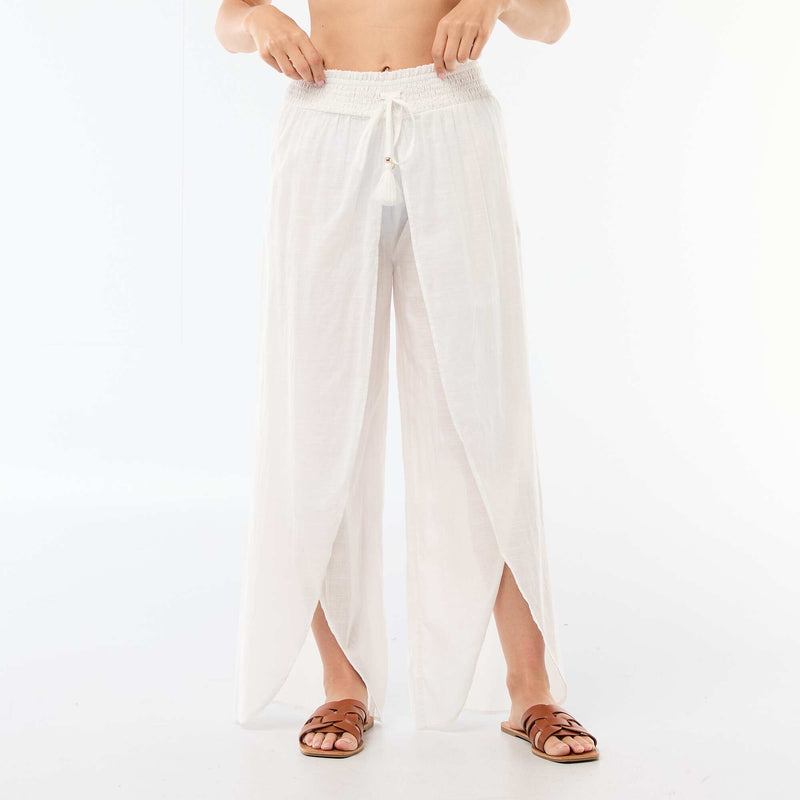Pantalon de plage en viscose imprimée