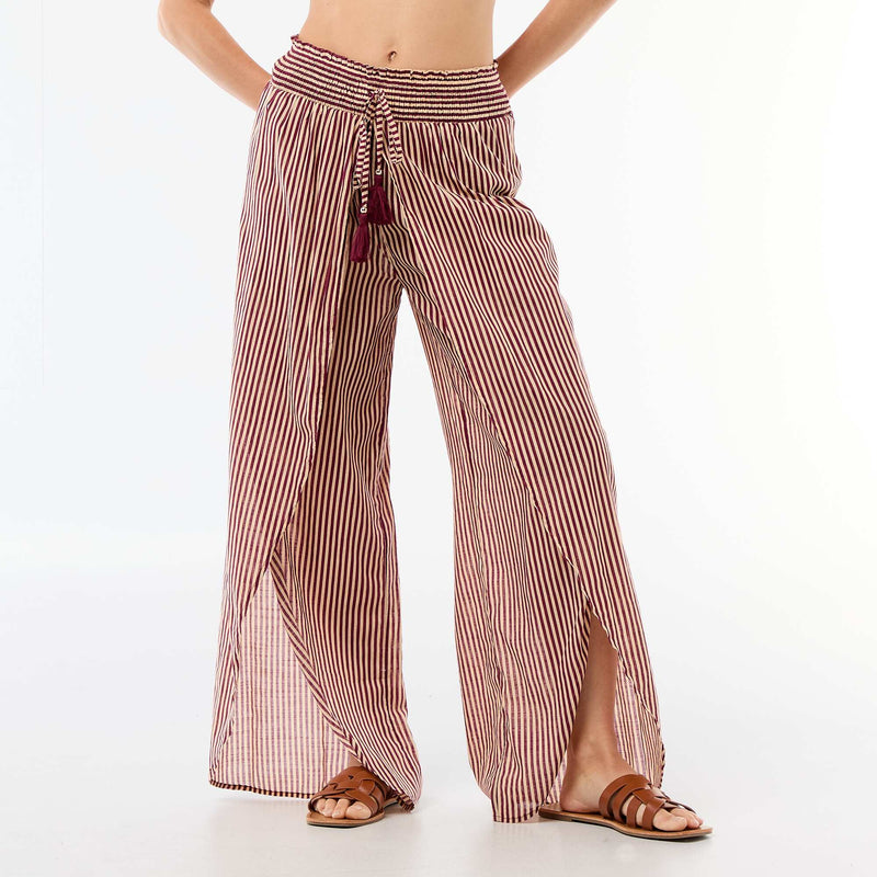 Pantalon de plage en viscose imprimée