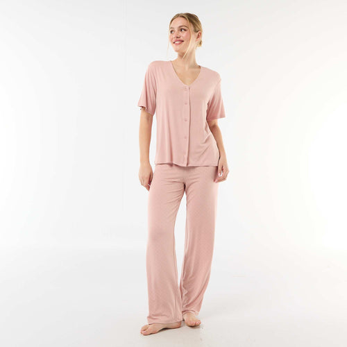 Pyjama long imprimé pois - 2 pièces