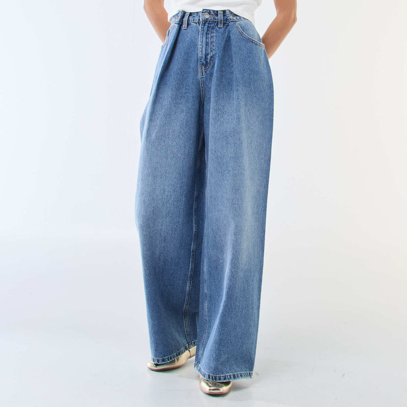 Jean wide leg taille haute