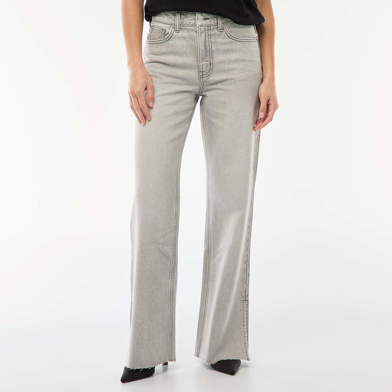 Jean taille haute coupe flare/bootcut