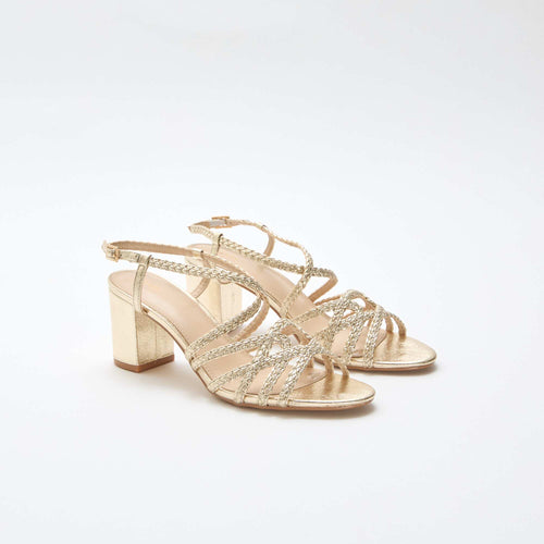 Sandales de cérémonie dorées à talon