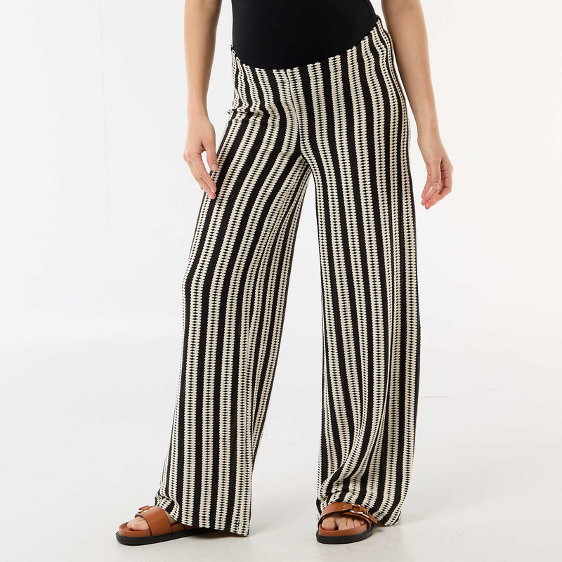 Pantalon de maternité en maille rayé