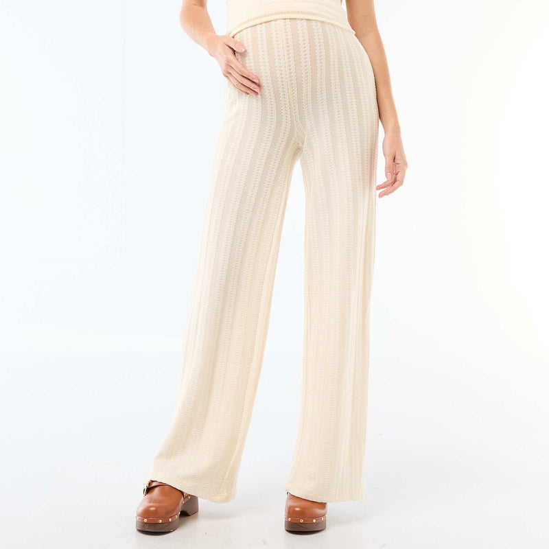 Pantalon de maternité en maille rayé