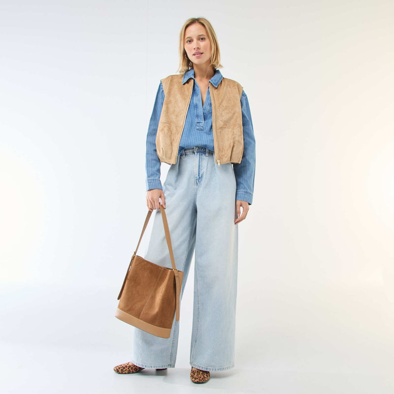 Chemise denim manches longues