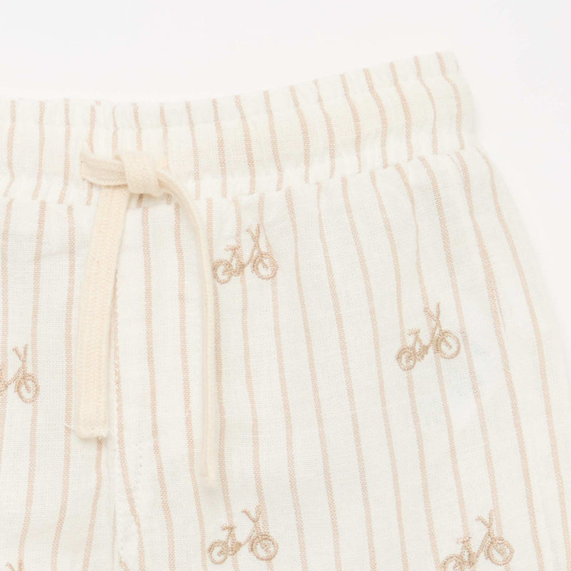 Short en lin mélangé à rayures