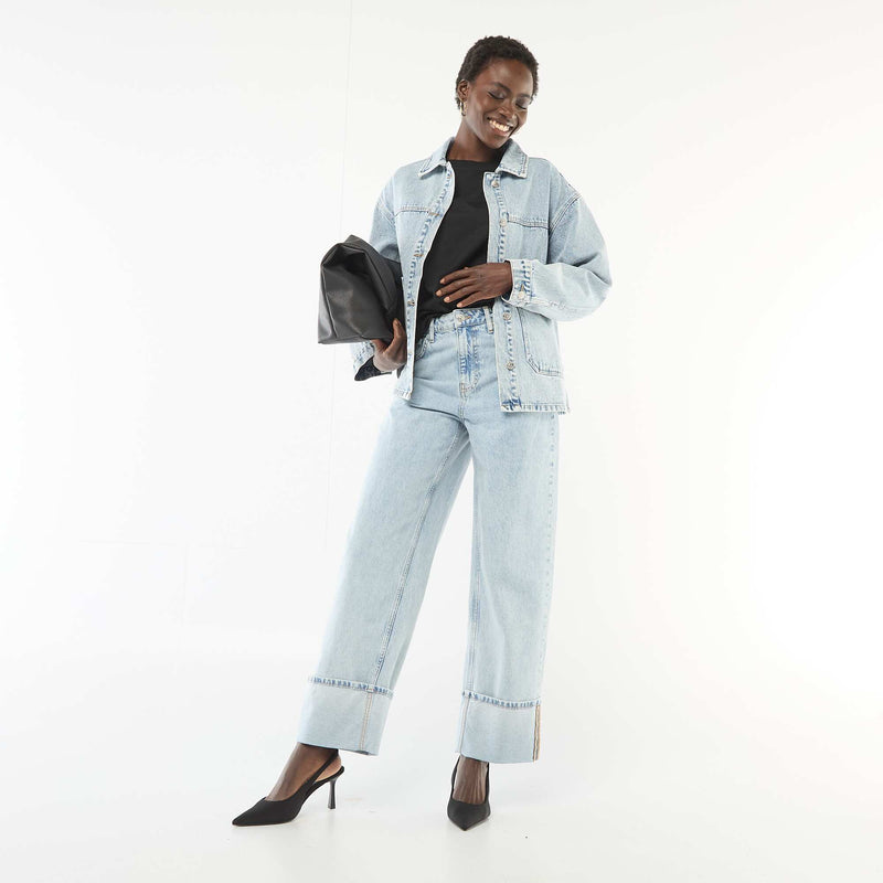 Veste en jean à poches plaquées