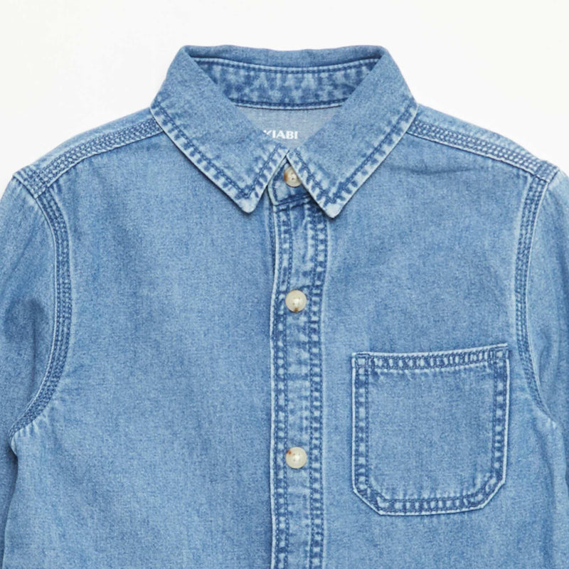 Chemise en jean avec poche poitrine