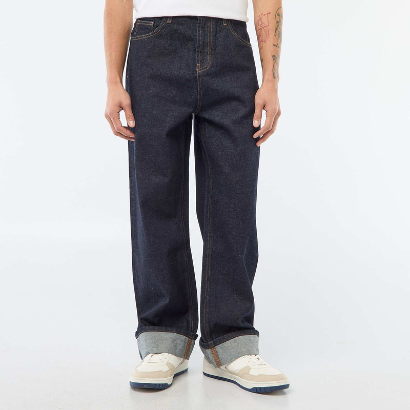 Jean regular base à revers - L32