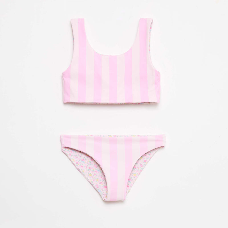 Maillot de bain fleuri réversible - 2 pièces