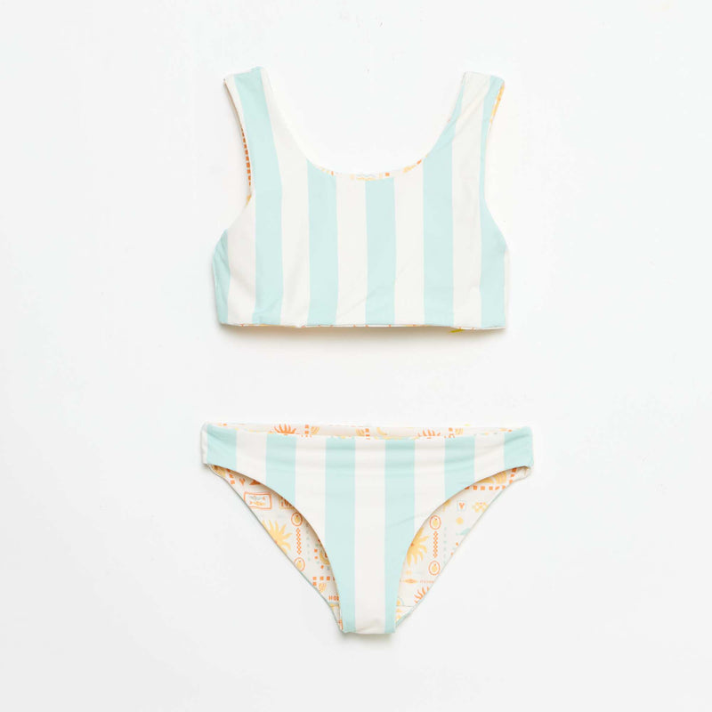 Maillot de bain fleuri réversible - 2 pièces