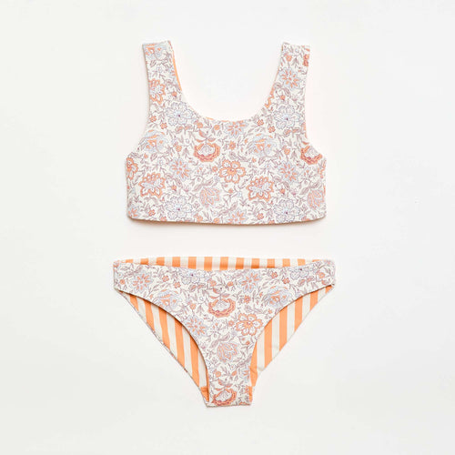 Maillot de bain fleuri réversible - 2 pièces