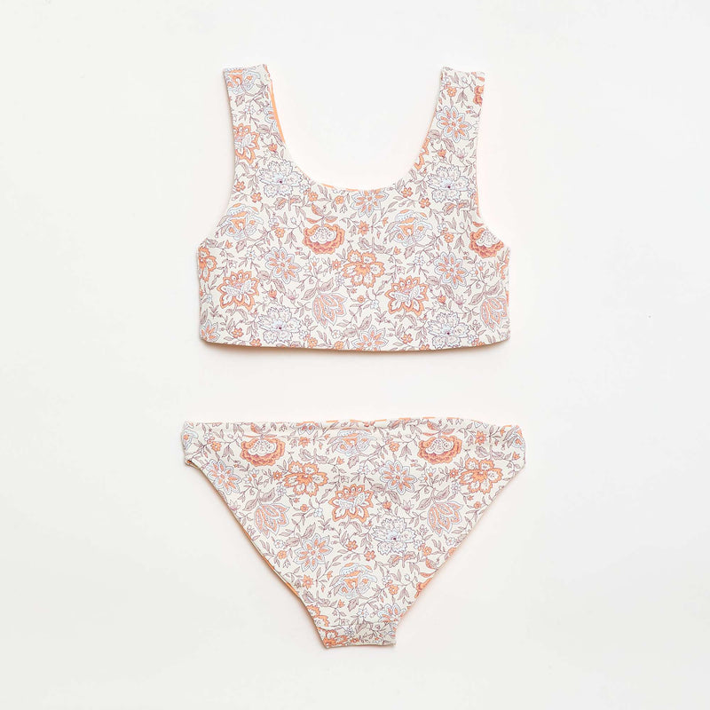 Maillot de bain fleuri réversible - 2 pièces